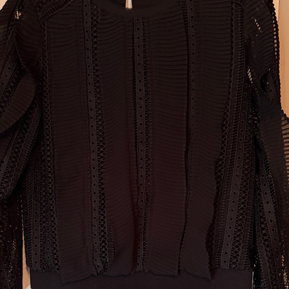 Anthropologie Black Textured Blouse - Picture 4 of 5